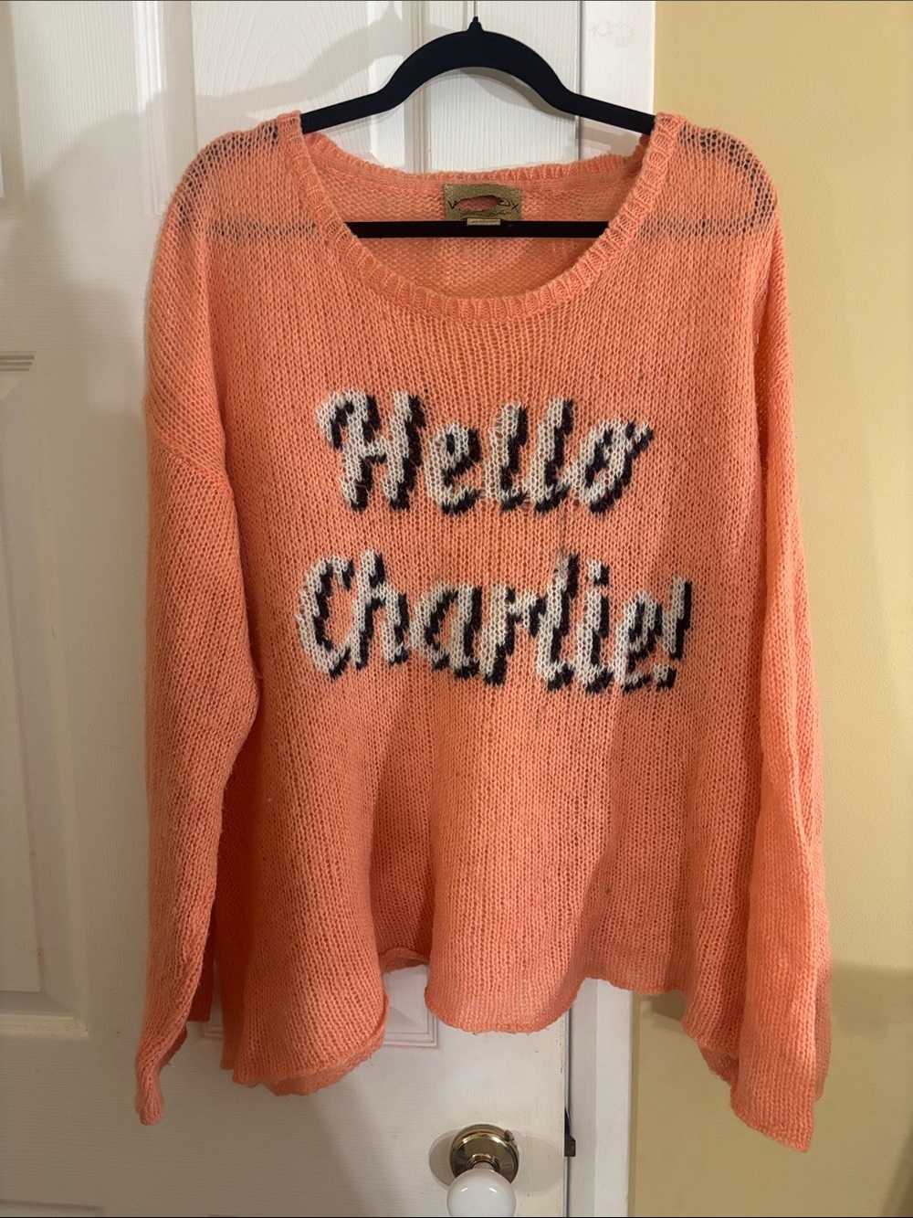 Wildfox Coral Crewneck Knit Sweater